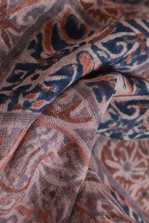 Creative Bee 'tiles' Natural Dye Block Print Linen Stole