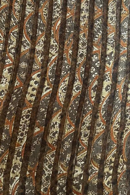 Creative Bee 'vasto' Natural Dye Block Print Signature Weave Silk Fabric (0.50 meter)
