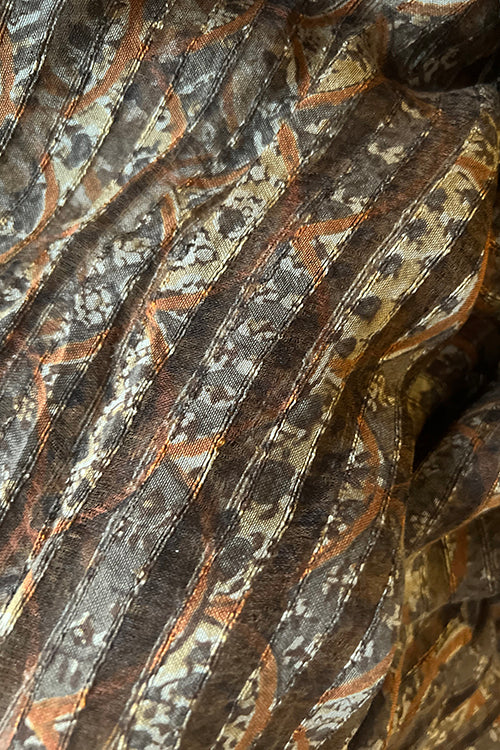 Creative Bee 'vasto' Natural Dye Block Print Signature Weave Silk Fabric (0.50 meter)