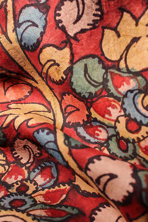 Creative Bee 'iconic' Natural Dye Hand-Painted Kalamkari Mulberry Silk Fabric (0.50 meter)