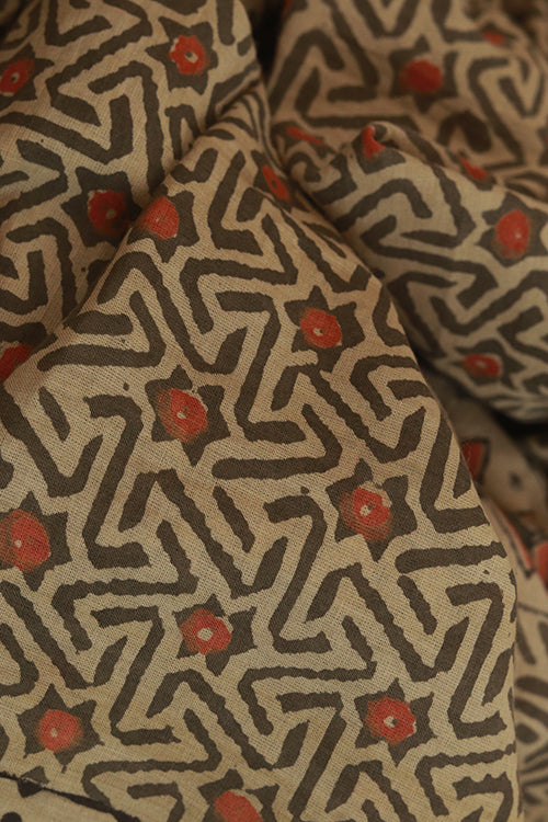 Creative Bee 'spin' Natural Dye Block Print Cotton Stole