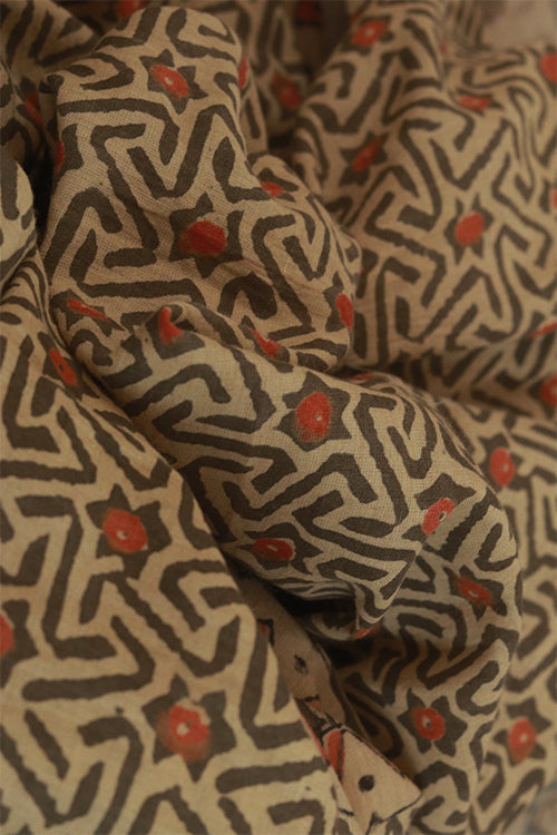 Creative Bee 'spin' Natural Dye Block Print Cotton Stole