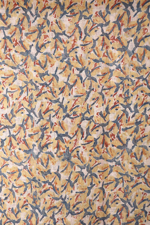 Creative Bee 'sunshine' Natural Dye Block Print Linen Stole