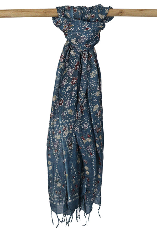 Creative Bee 'laguna' Natural Dye Block Print Linen Stole