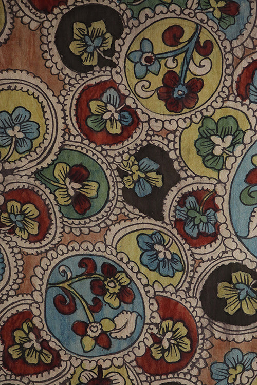 Creative Bee 'mandalay' Natural Dye Hand-Painted Kalamkari Silk Stole