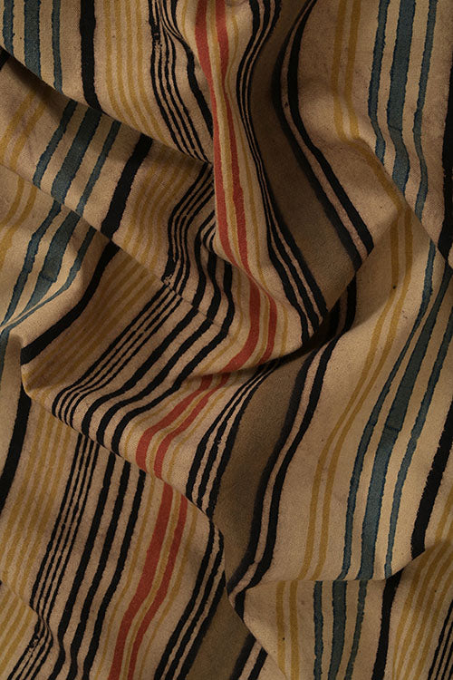 Creative Bee 'variegated' Natural Dye Block Print Cotton Fabric (0.50 meter)