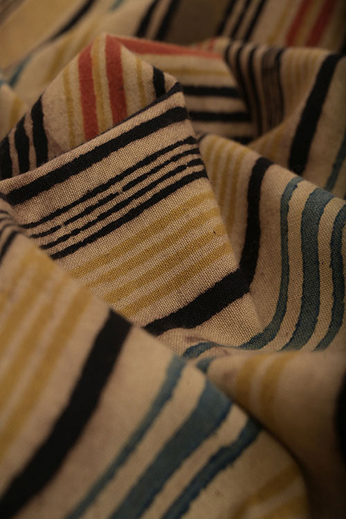 Creative Bee 'variegated' Natural Dye Block Print Cotton Fabric (0.50 meter)