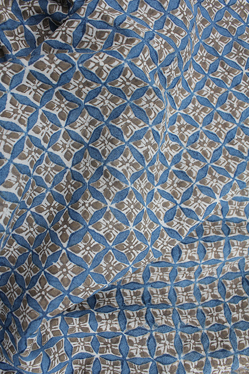 Creative Bee 'star' Natural Dye Block Print Cotton Fabric (0.50 meter)