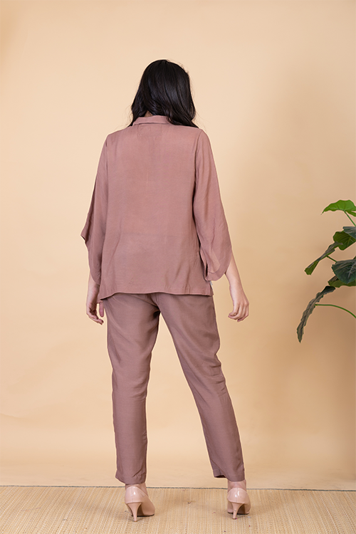 Chambray & Co.'S Faiza Applique Vegan Silk Coord Set