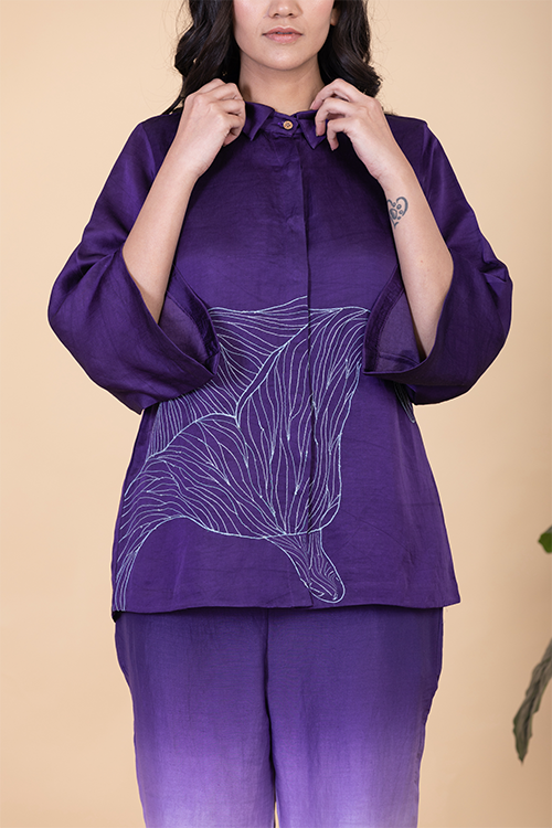 Chambray & Co.'S Yvette Vegan Silk Coord Set