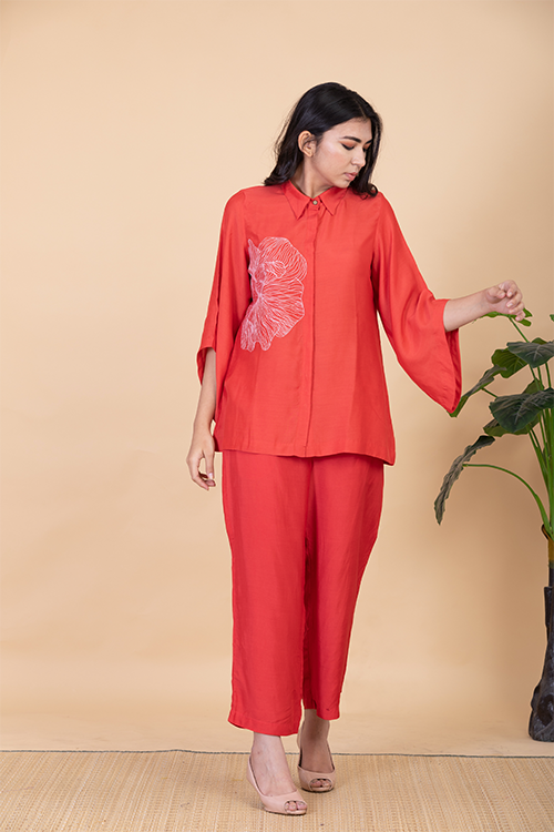 Chambray & Co.'S Kyla Vegan Silk Coord Set