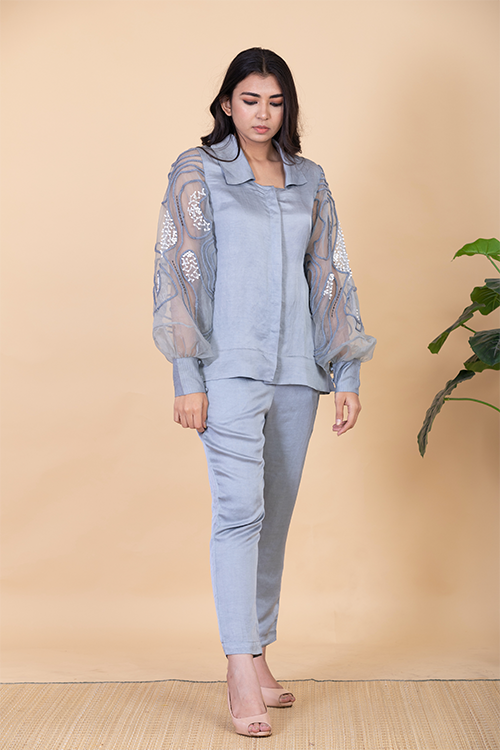 Chambray & Co.'S Iza Vegan Silk Coord Set