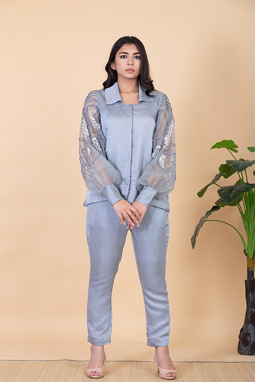 Chambray & Co.'S Iza Vegan Silk Coord Set