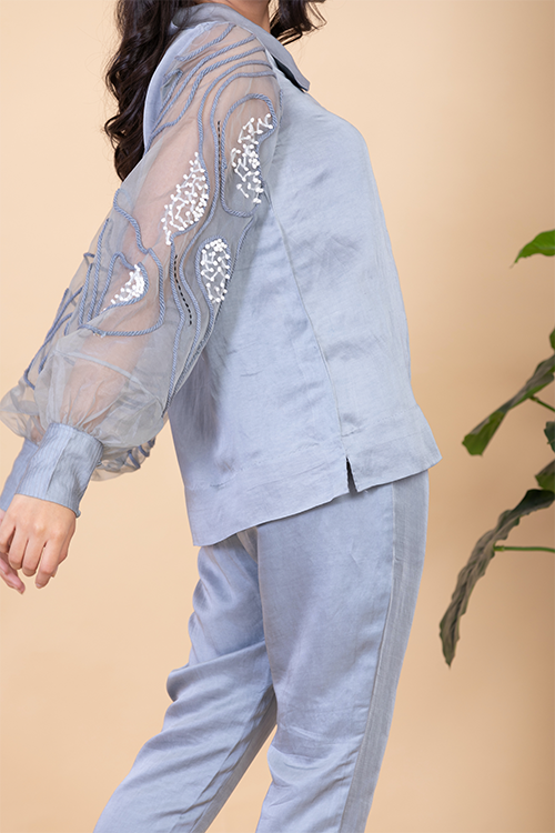 Chambray & Co.'S Iza Vegan Silk Coord Set