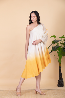 Chambray & Co.'S Ayna One Shoulder Vegan Silk Dress For Women Online