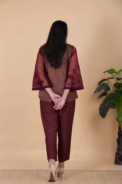 Chambray & Co.'S Daliah Applique Vegan Silk Coord Set