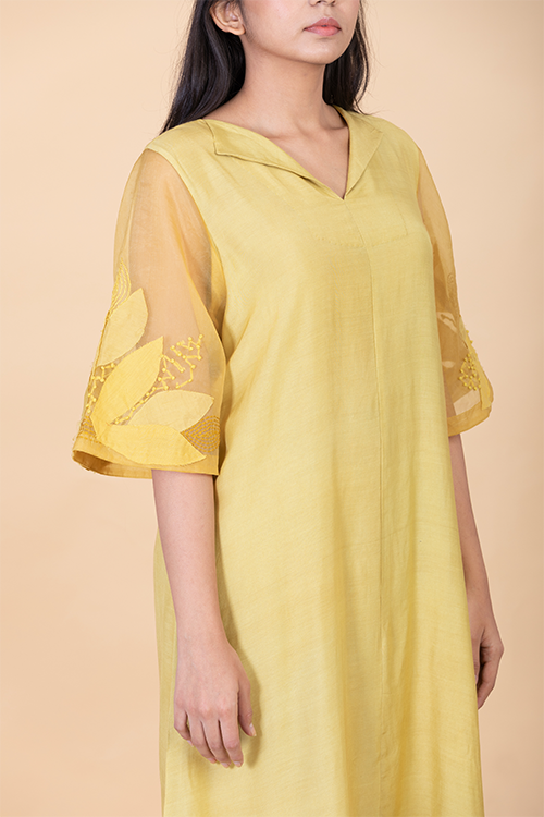 Chambray & Co.'S Kaashvi Applique Vegan Silk Coord Set