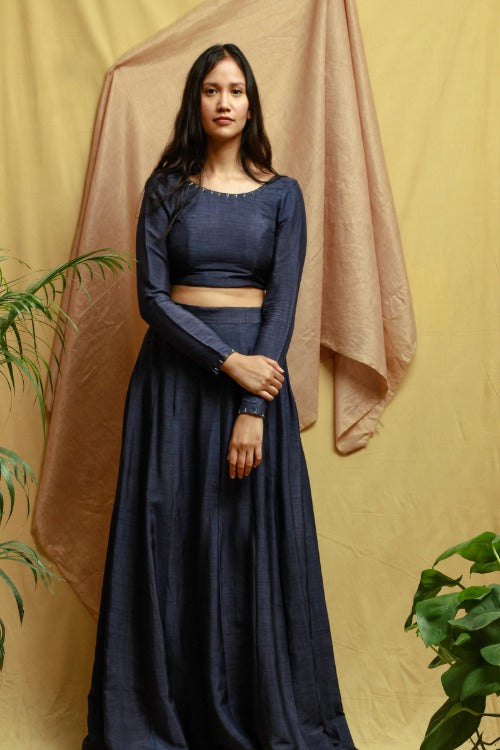 Chambray Viyan Blouse and Skirt Set – Okhaistore