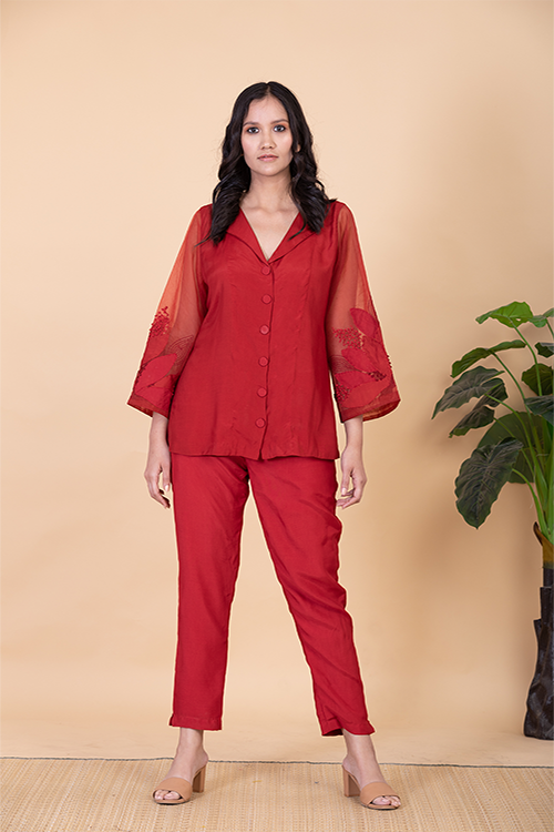 Chambray & Co.'S Suzie Vegan Silk Coord Set