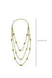 Miharu Long Layered Necklace of Thread and Brass