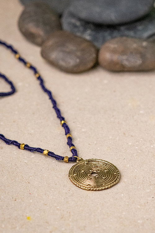 Miharu Blue Long Octa Beaded Necklace