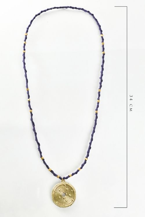 Miharu Blue Long Octa Beaded Necklace