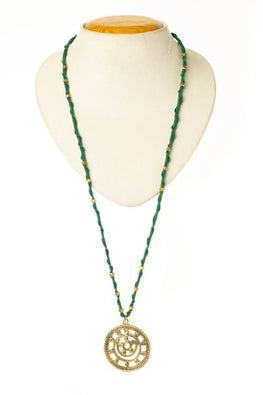 Miharu Green Long Octa Beaded Necklace