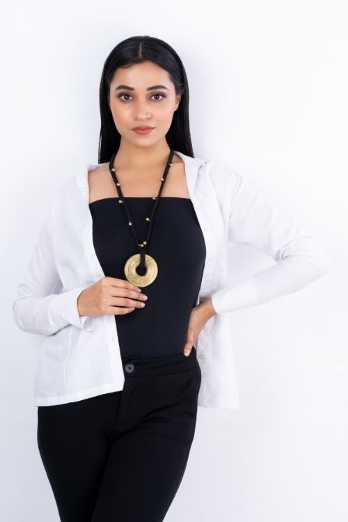 Miharu Tribal Dokra Long Necklace