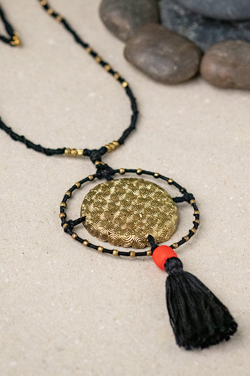 Miharu Long beaded Tassel Necklace