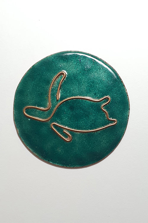 Set of 2 Fridge Magnets - Dolphin & Green Turtle By Ekibeki