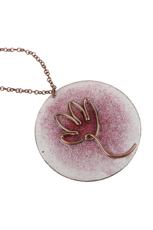Elements - Lotus Bloom Pendent in Copper Enamel