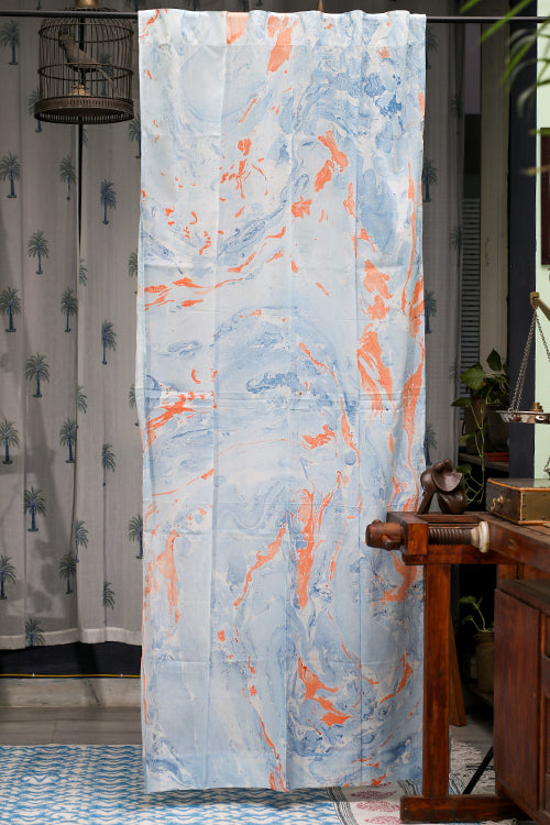 SootiSyahi 'Dreams of Heaven' Hand Marble Printed Cotton Door Curtain