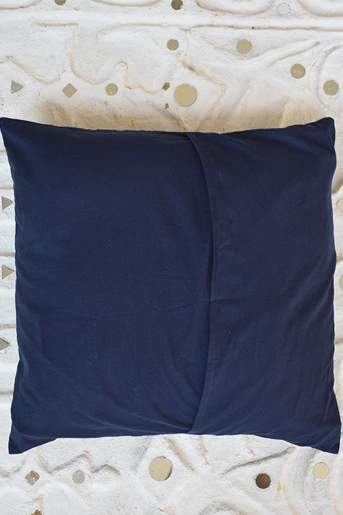 Okhai 'Sweet Home' Pure Cotton Mirror Work Cushion Cover