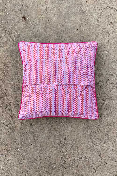 Shrujan ‘Bhamardo’ 40cm X 40cm Multi-coloured Hand Embroidered Handloom Cotton Cushion Cover Pair