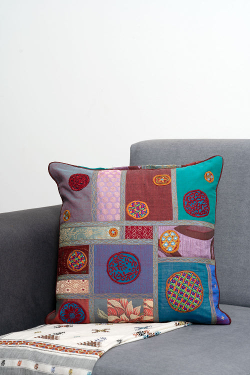 Hand Embroidered Pakko Cushion Cover