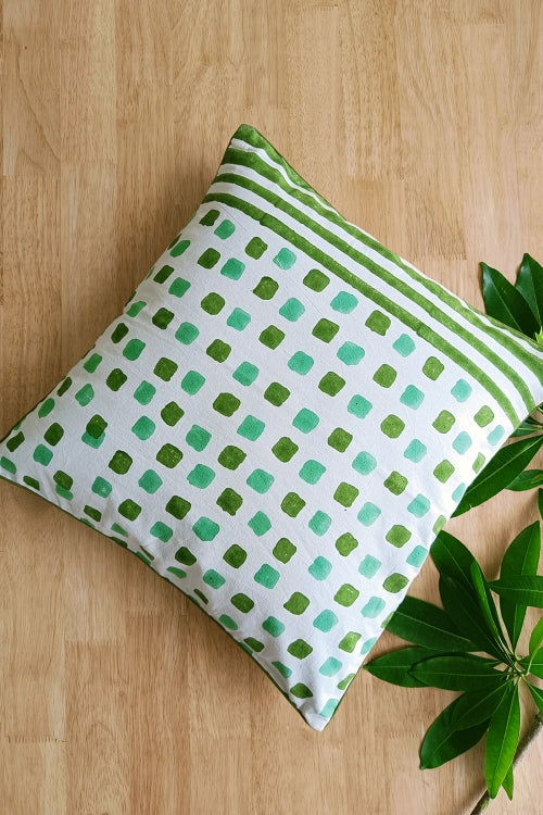 SootiSyahi 'Tiny Harmony' Hand Printed Cotton Cushion Set Of Two