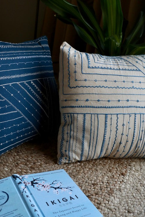 Okhai 'Tokai' Hand Embroidered Cushion Cover