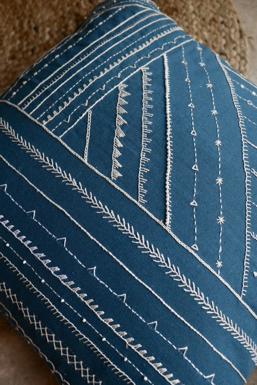 Okhai 'Dimmet' Hand Embroidered Cushion Cover