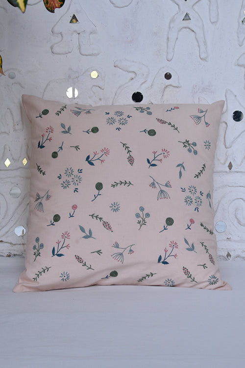 Okhai 'Sapling' Hand Embroidered Herbal Dyed Cushion Cover