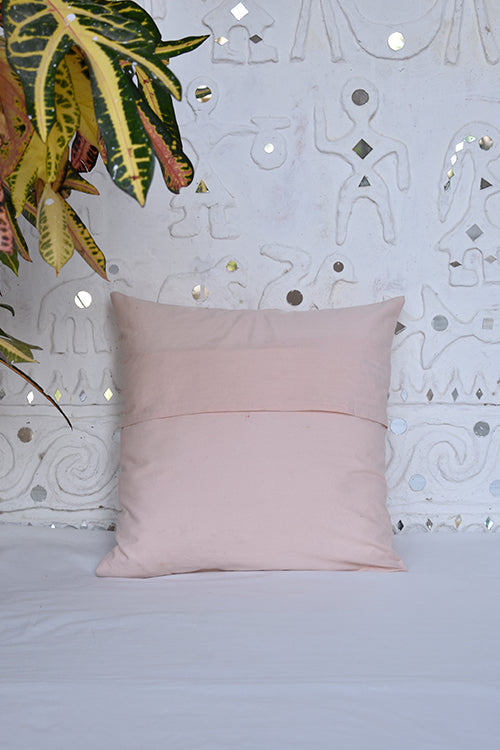 Okhai 'Sapling' Hand Embroidered Herbal Dyed Cushion Cover