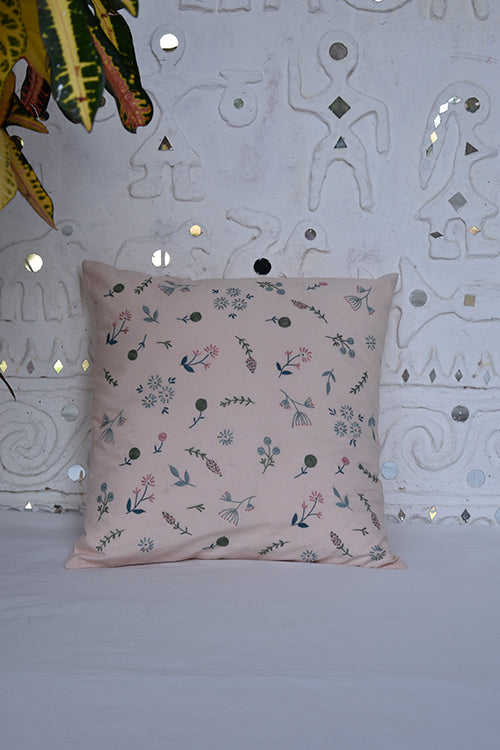 Okhai 'Sapling' Hand Embroidered Herbal Dyed Cushion Cover