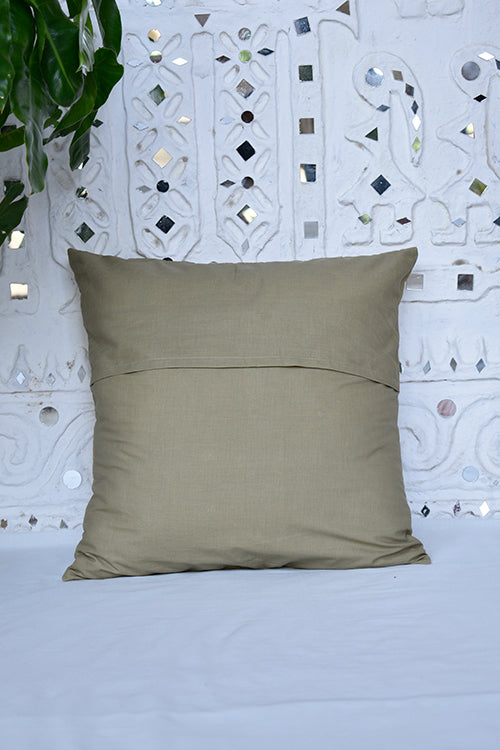 Okhai 'Regent' Applique Work Herbal Dyed Cushion Cover