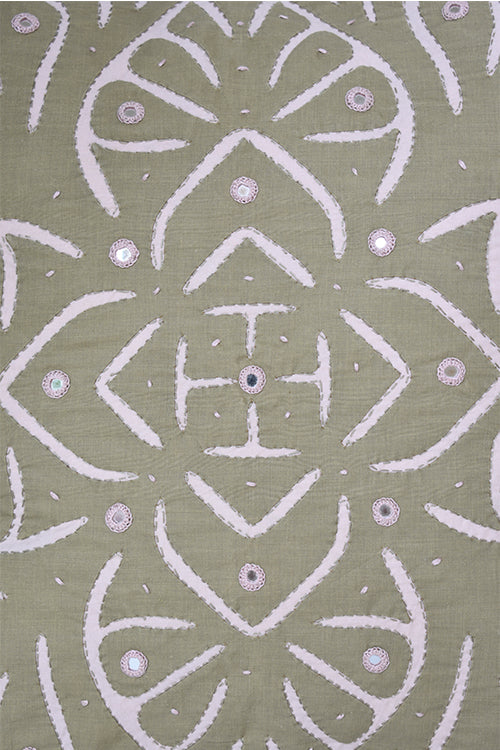 Okhai 'Regent' Applique Work Herbal Dyed Cushion Cover