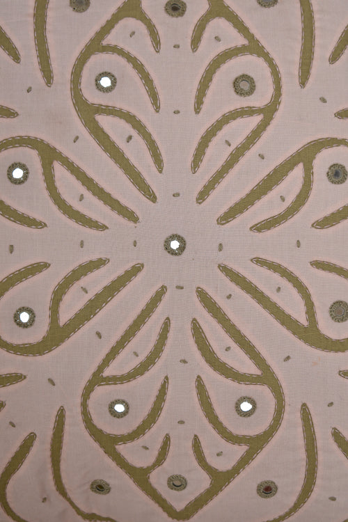 Okhai 'Almond' Applique Work Herbal Dyed Cushion Cover