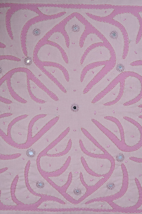 Okhai 'Frosted' Applique Work Herbal Dyed Cushion Cover