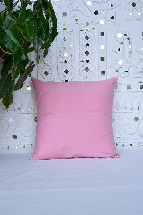 Okhai 'Frosted' Applique Work Herbal Dyed Cushion Cover