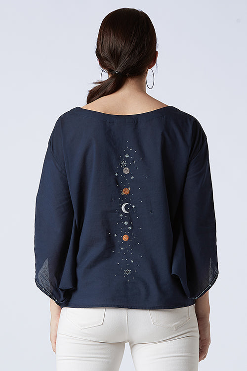 Starlight Embroidered Cotton Top For Women Online