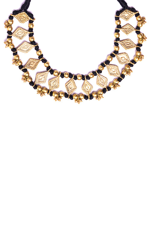Miharu Brass Thread Choker Necklace D85b