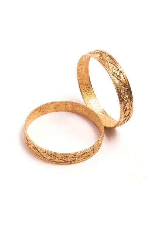 Okhai Handmade Stripe Brass Bangles Online