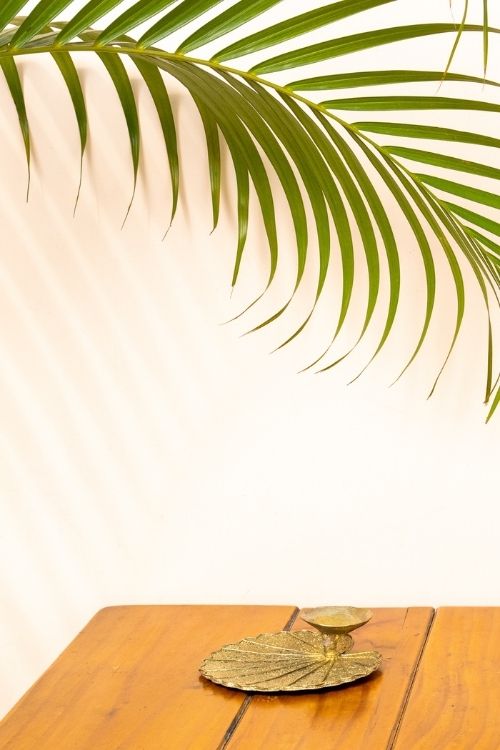 Miharu Lotus Leaf Dhokra Handmade Candle Stand Online